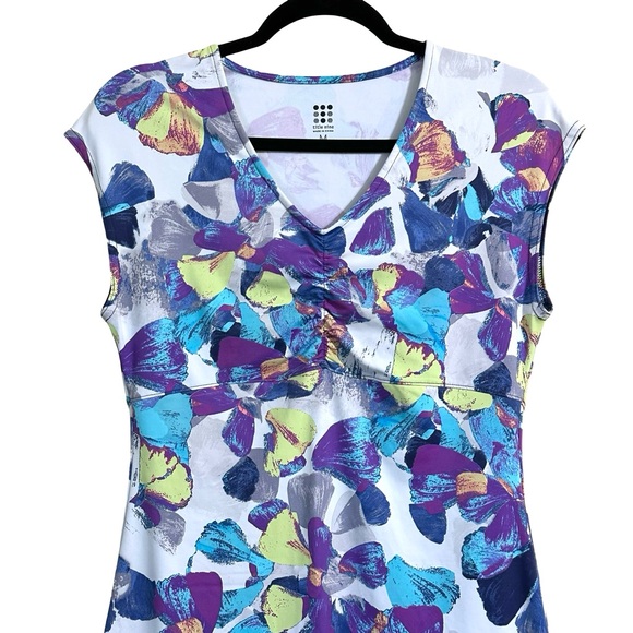 Title Nine Floral Diamalete Colorful Activewear Athletic Dress Size Medium - Picture 4 of 16
